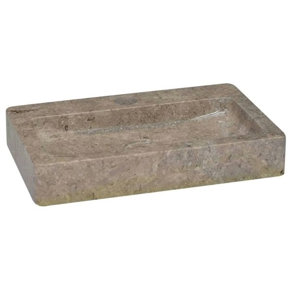 Berkfield Sink Grey 38x24x6.5 cm Marble
