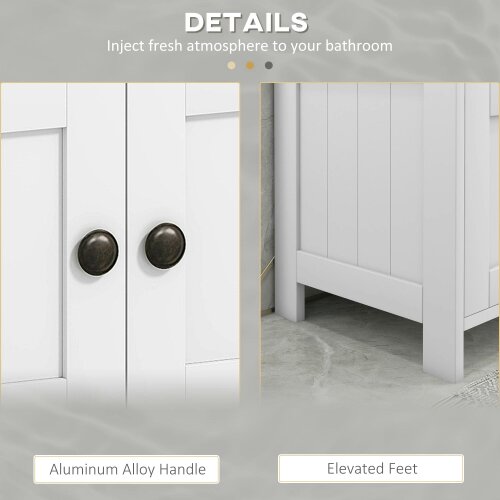 Wyld Haus Dalaco White Pedestal Sink Storage Cabinet With Double Doors And Internal Shelving