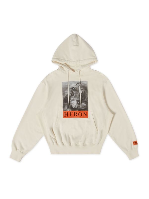 Heron Preston Boxed Heron Logo Hoodie - White