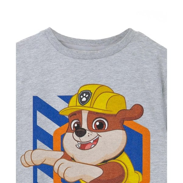 Paw Patrol Boys Rubble T-Shirt - Grey Marl