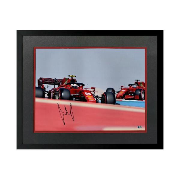 Carlos Sainz Jr Signed 16x12 Image Deluxe Mount Frame (ACG Cert)