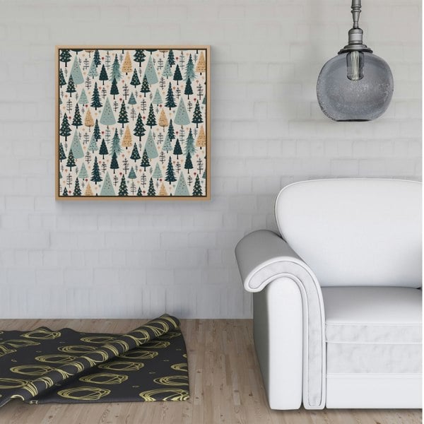 Warren Reed Boho Inspired Christmas Tree Pattern Framed Canvas