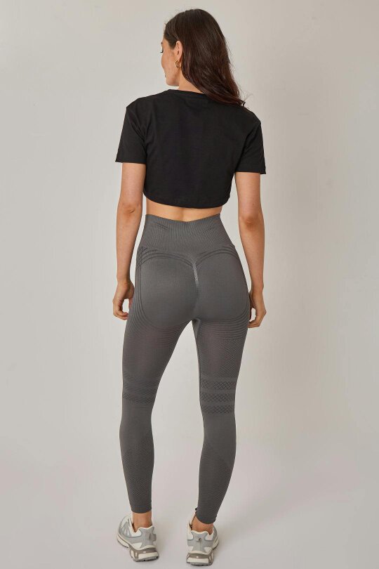SculptFit Seamless Gym Leggings – High Waist Workout Leggings (Grey)