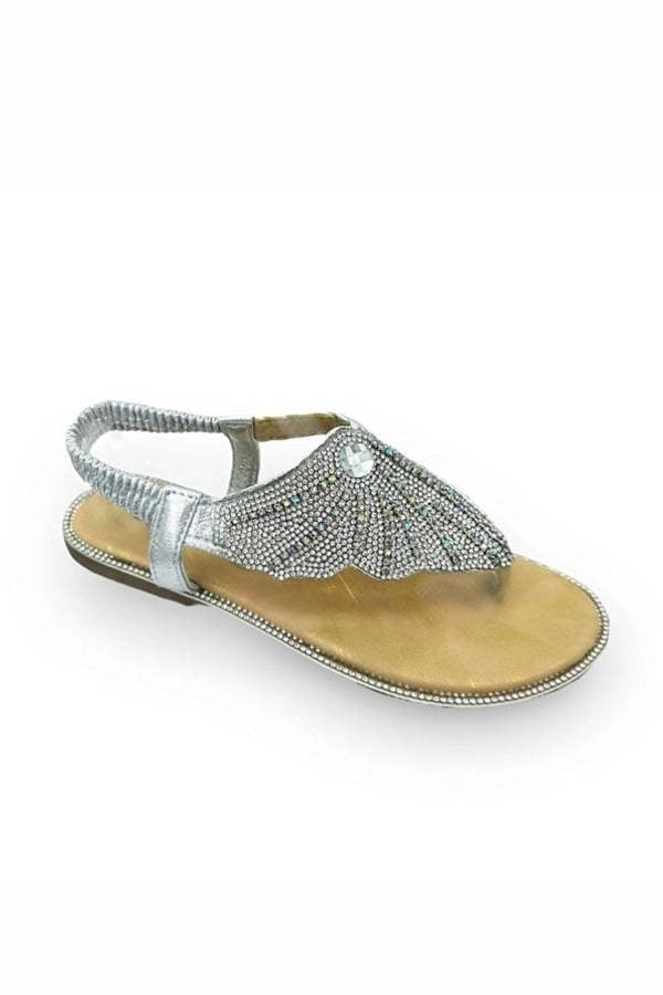 Love Lemonade Crystal Couture Butterfly Sandals Silver