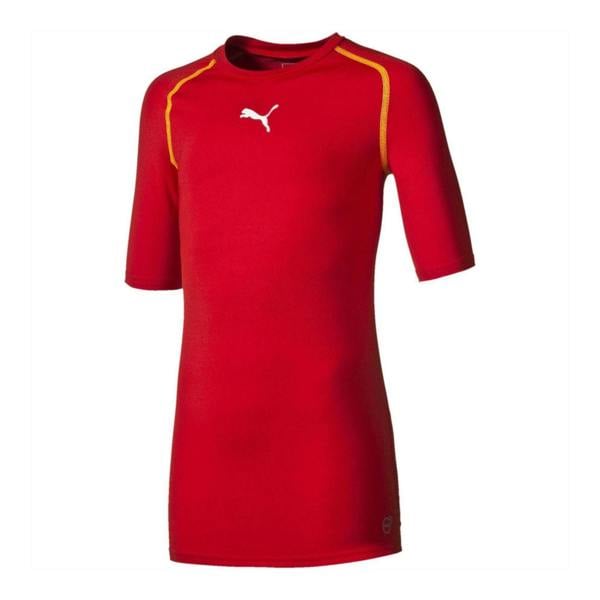 Puma Girls Fitted Short-Sleeved Base Layer Top - Red - 