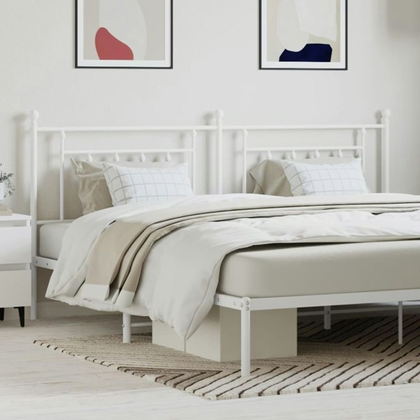 Berkfield Metal Headboard White 193 cm