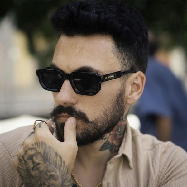 De-Gamme Bold Geometric Rectangle Polarized Sunglasses - Malta