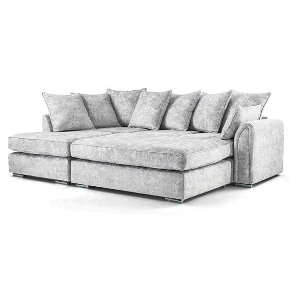 Chiswick Corner Sofa 4 Seater with Footstool - Silver Or Black - 4