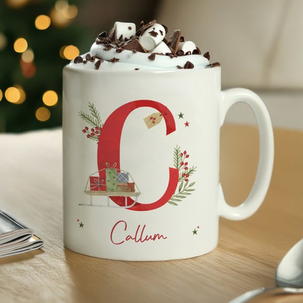 Personalised Memento Company Personalised Christmas Initial Mug