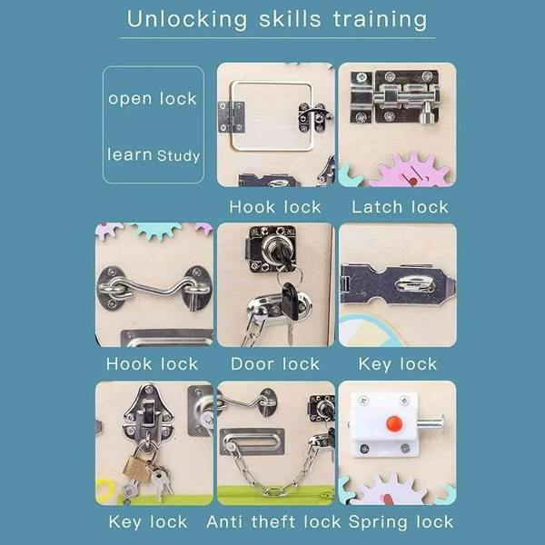 Dyzi Montessori Busy Board for Toddlers Sensory Toys for Preschool Motor Skills Development