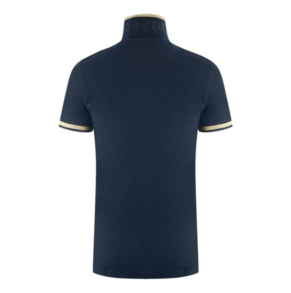 Aquascutum AQ 1851 Embroidered Tipped Polo Shirt - Navy Blue