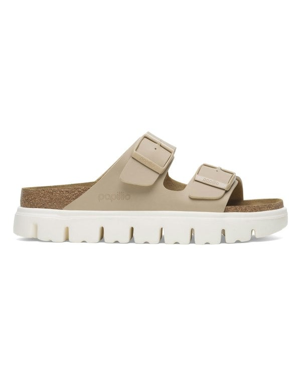 Birkenstock Papillio Arizona Chunky Womens Birko-Flor Sandals - Sandcastle/White