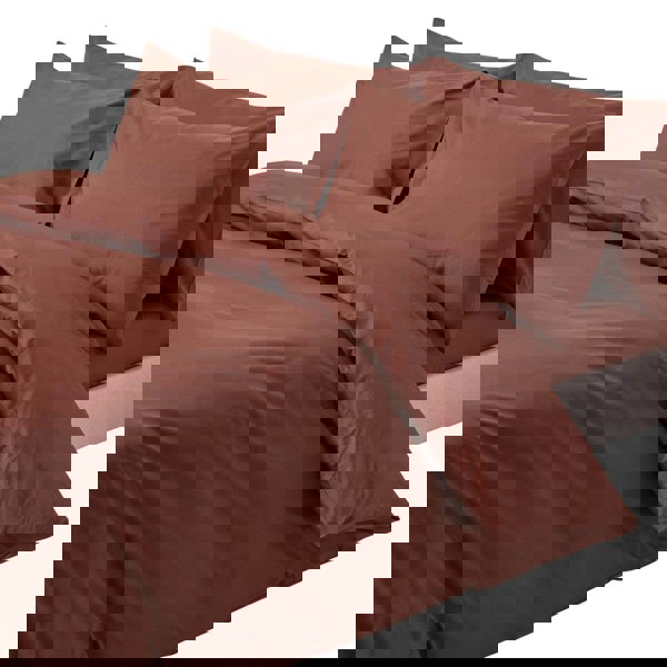 HOMESCAPES Crisp & Cool 200 TC Egyptian Cotton Percale Duvet Cover Set