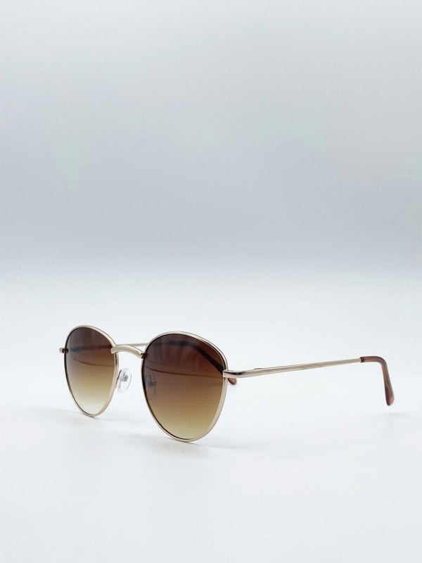 SVNX Classic Round Metal Frame Sunglasses