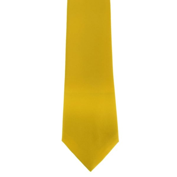 Premier Mens Plain Satin Tie (Narrow Blade) (Pack of 2) - Lemon