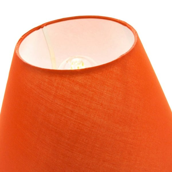 Traditional 8 Inch Vivid Orange Cotton Fabric Coolie Lamp Shade Image 4