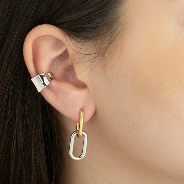 Gold Trip Two Tone U Hoop Convertible Earrings