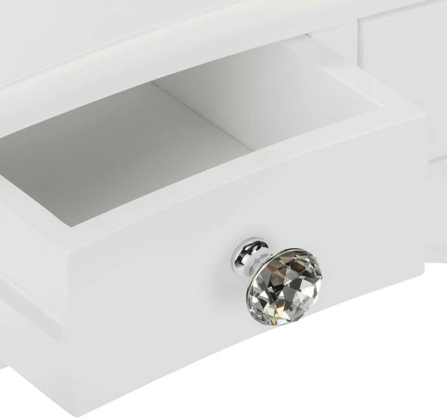Statement Furniture Juliette Dressing Table Set with Trinket Mirror and Crystal Handles. French Vanity Table, Stool, Mirror with Storage