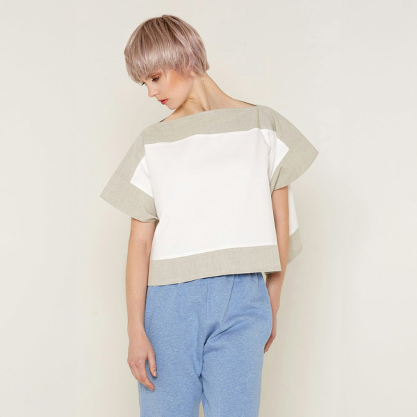 Bo Carter Luna Top - White and Beige