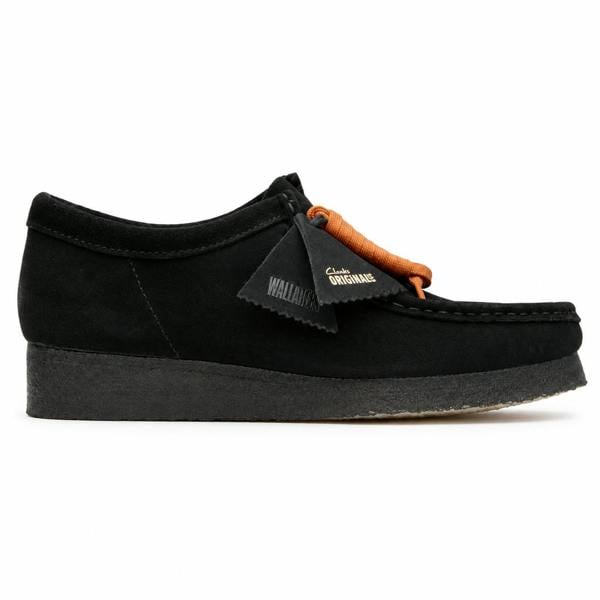Clarks Originals Wallabee Shoes Black Suede