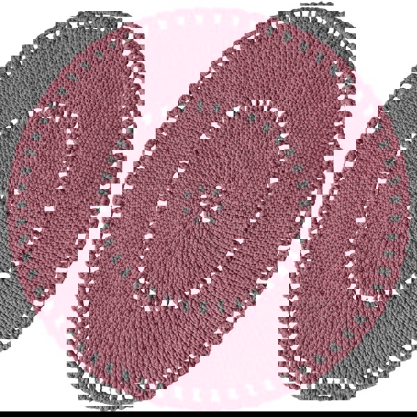 oldrose handcrochet cotton boho rug