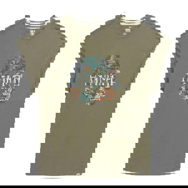 Animal Womens/Ladies Holly Logo Organic T-Shirt - Khaki Green - 