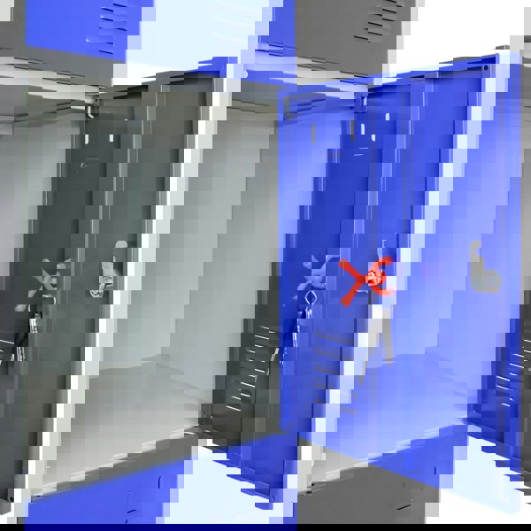 Monstershop Metal Storage Lockers - Four Doors, Flatpacked, Blue