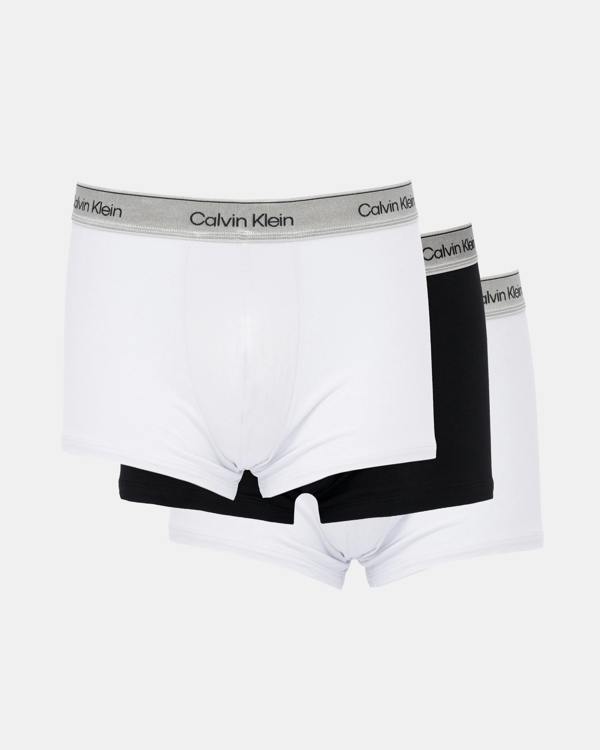 Calvin Klein 3-Pack Icon Cotton Stretch Mens Trunks - Black/Grey