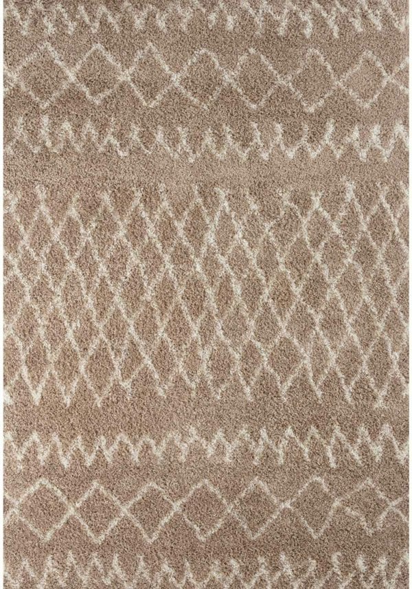 Beige Shaggy rug High Quality Elegant Moroccan Pattern