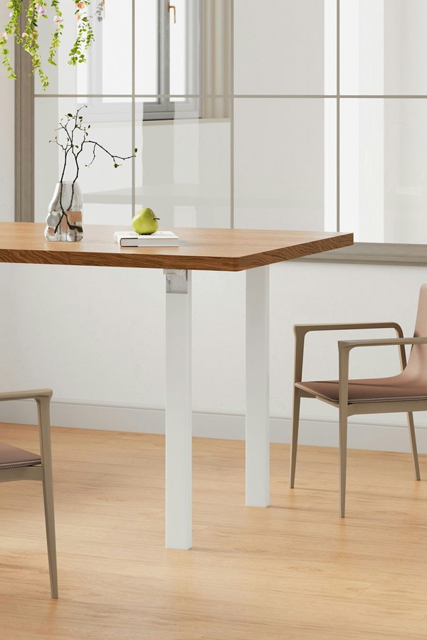 Living and Home 73cm/28.74 inch 2Pcs Folding White Metal Table Legs with Plastic Foot Pads Furniture Replacement Legs for Dining Table Dressing Table
