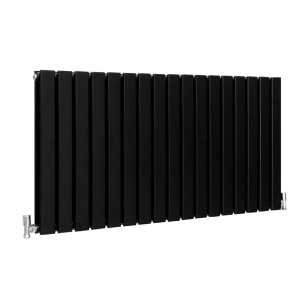 Designer Flat Panel Radiator - Matt Black (600mm x 1190mm)