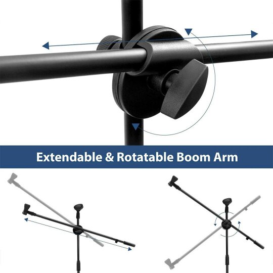 Havendro Professional Adjustable Microphone Mic Stand Boom Arm Holder Tripod Stage Studio