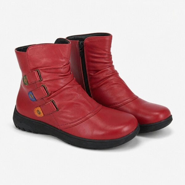 Mod Comfys JOSIE Ankle Boots   in  Red
