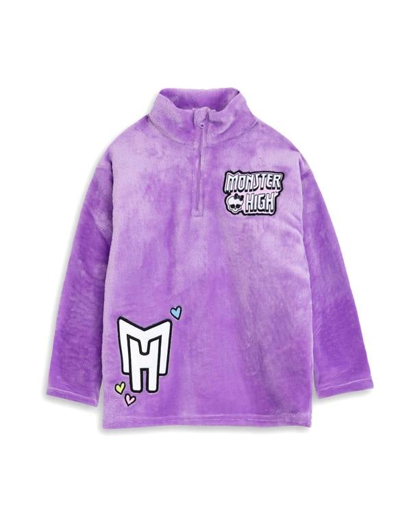 Monster High Girls Multicoloured Hearts Long Sleeve Long Leg Pyjama and Jumper 3 Piece Set