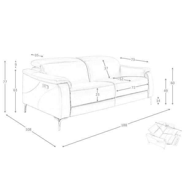 Angel Cerdá Relax sofa in brown leather 6180/6181