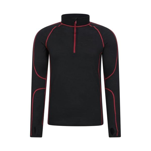 Mountain Warehouse Mens Asgard III Merino Wool Thermal Top - Red - 