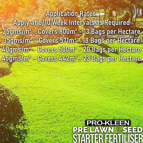 ProKleen Pro-Kleen Pre Lawn & Seed Starter Fertiliser 20kg Phosphorus Rich Formula with Nitrogen Potassium & Magnesium Oxide