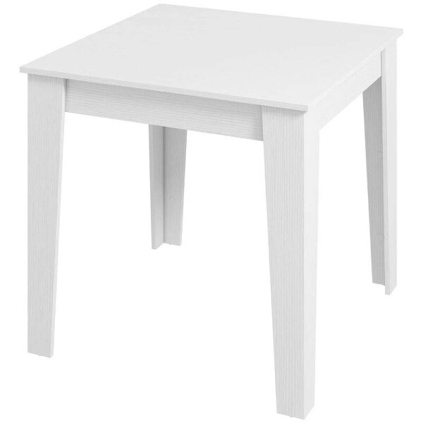 Dining Table for 4, 80L x 80W x 75Hcm, Modern Square Kitchen Table, White