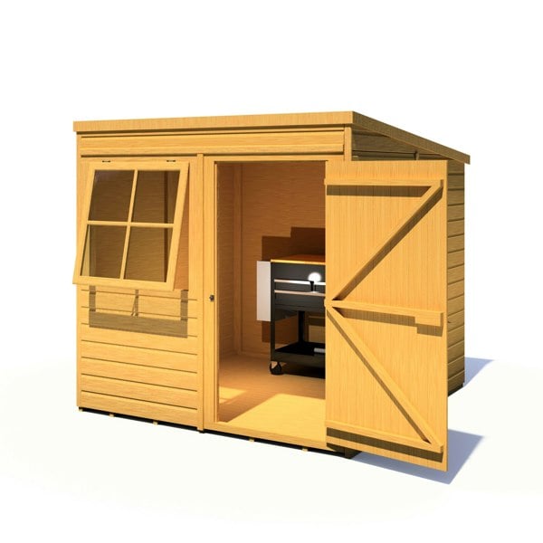 Shire Pent 7x7 12mm interlock Clad wooden Shed - Best Shed