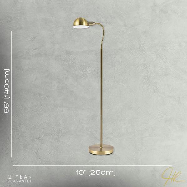 Traditional Antique Brass Task Reading Floor Lamp with Adjustable Head Image 7