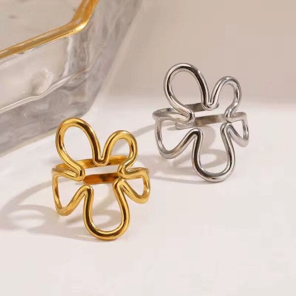 The Colourful Aura Abstract Blossom Adjustable Statement Ring