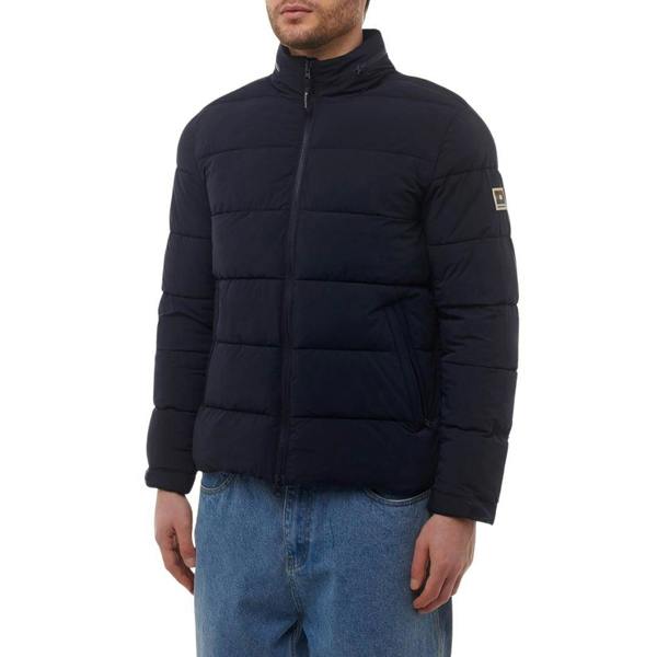 Aquascutum Mens Active Mock Neck Puffer Jacket - Navy Blue - 