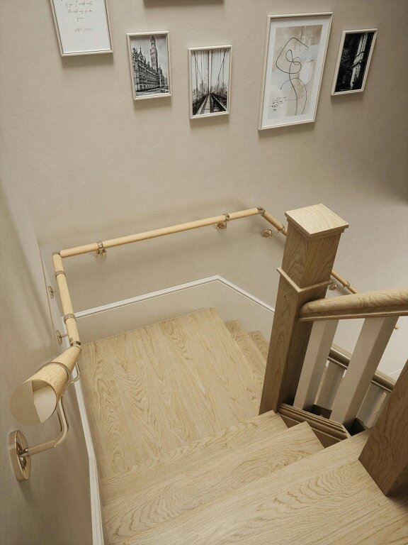 Handrails Direct Arden Natural Pine Quarter Landing Handrail