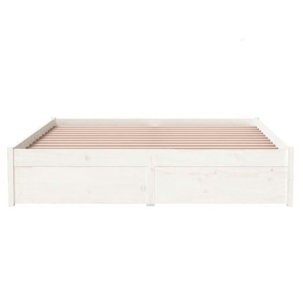 Berkfield Bed Frame White Solid Wood 140x190 cm