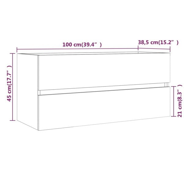 Berkfield Sink Cabinet Grey Sonoma 100x38.5x45 cm Engineered Wood