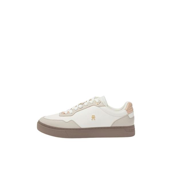 Tommy Hilfiger Womens/Ladies Leather Cupsole Trainers - Ecru/Stone/Blush - 