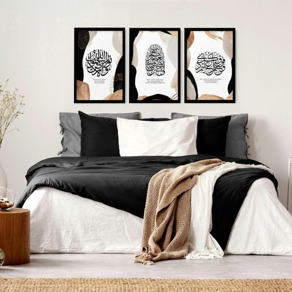 Ramadan Mubarak decorations | set of 3 wall art prints for Bedroom