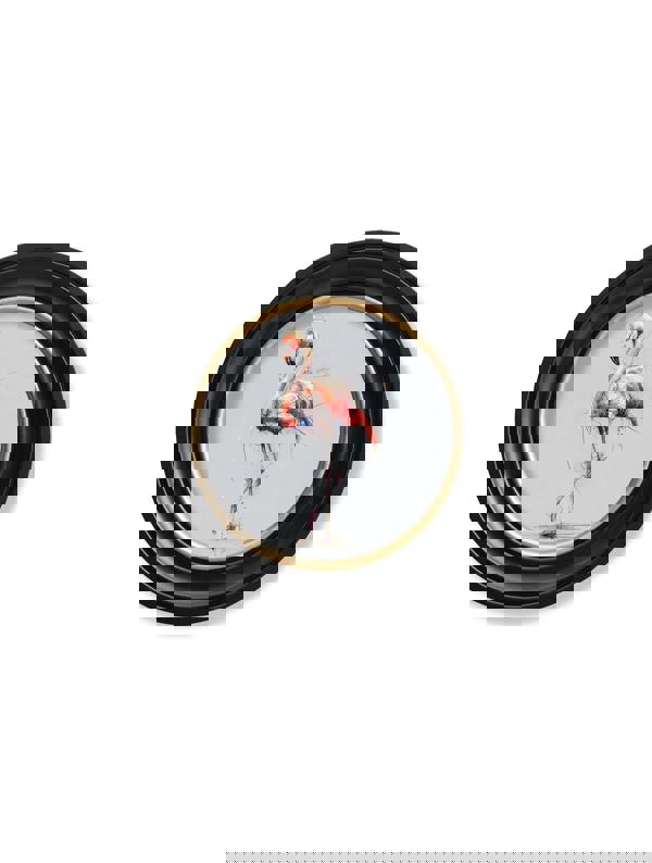 Exceptional Art Pink Flamingo Cosy Sketch - Oxford Round Frame