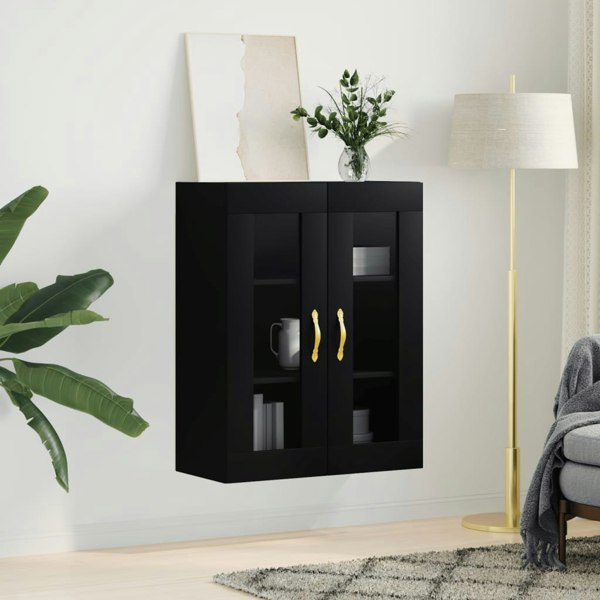Berkfield Wall Mounted Cabinet Black 69.5x34x90 cm