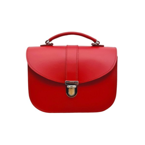 Zatchels Olympia Handmade Leather Bag - Pillar Box Red